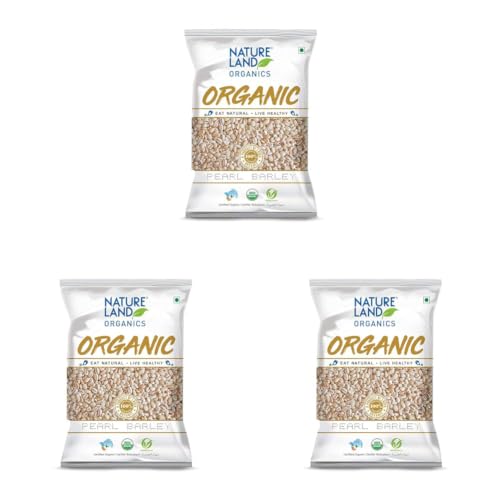 Image of Natureland Organics Pearl Barley 500 Gm - Organic Barley (Pack of 3)
