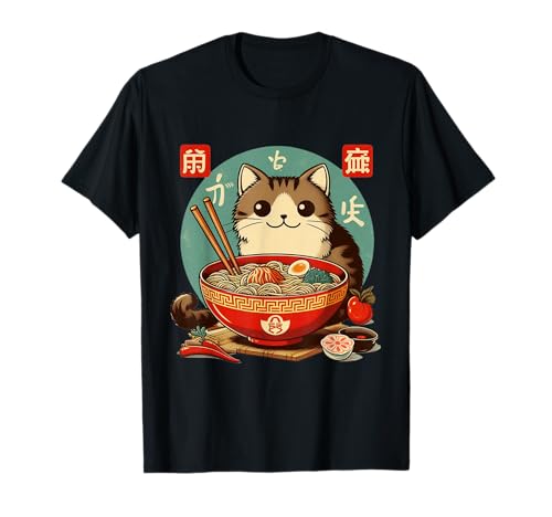 Cat Ramen Noodle Japanese Anime Manga Ramen Kawaii Cat T-Shirt