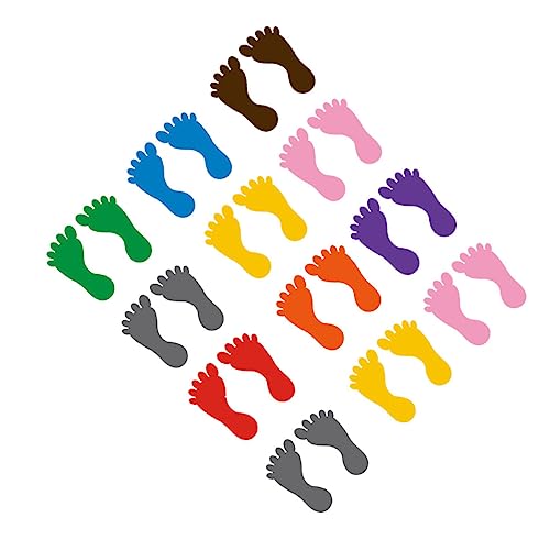 HONMEET 12 Pairs Footprint Floor Decal Stickers Safe PVC Boys and Girls Stair Decals Easy Install Baby Footprint Markers