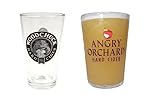 Beer Snob Barware Craft Cider Glass Gift Set - Woodchuck & Angry Orchard Signature Cider Pint Glass - Set of 2