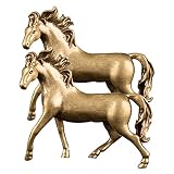 VINTORKY 2 Piezas Decoración De Escritorio Estatuilla De Caballo Vintage Figuras De Caballos Feng Shui Decoración De Caballos Adornos Decorativos para El Salón Estatua De Caballo De Latón