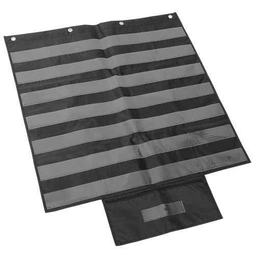 LIFKOME 教室用多機能単語カード収納ポケットチャート 壁掛け式収納袋 教材整理に 省スペース設計 耐久性と清掃簡単な黒色デザイン