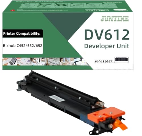 DV612 Developer Unit Replacement for DV612 Compatible with Bizhub C452 C552 C652 High Yield 20,0000 Pages, Includes Chip (Black-1Pack)