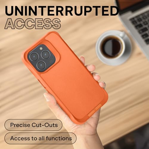 Coque iPhone 14 Pro MagSafe orange avec support intégré