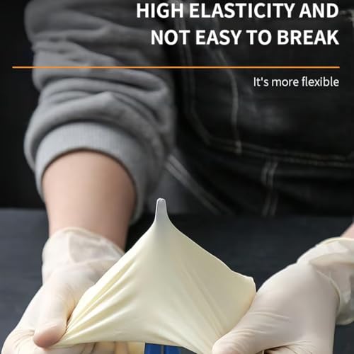 Image of adbeni Disposable Latex Gloves | Food Handling | Powder Free | Premium | for Medical Examination, Kitchen, Cleaning, Cooking, Salon, Spa, Gardening, Travel & Grooming | Stretchable Fit | Pack of 25