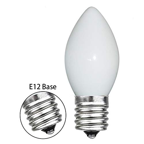 Goothy Indoor ＆ Outdoor String Light C7 Ceramic Christmas Replacement Bulbs,5 Watt-White #TOP1