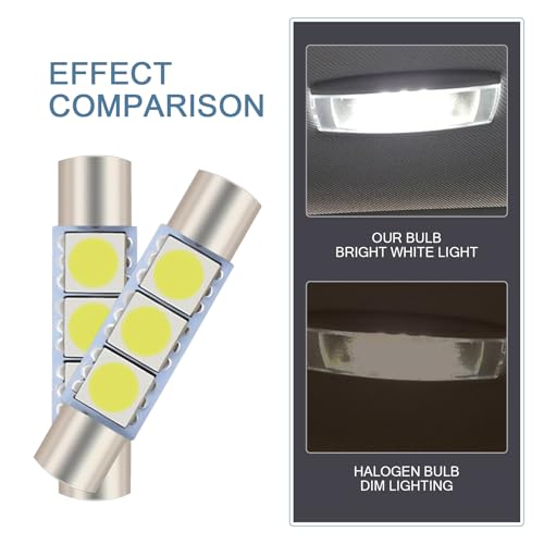 10 Lámparas LED T6 5050 para carro 28 mm 12 V blanco miniatura 5