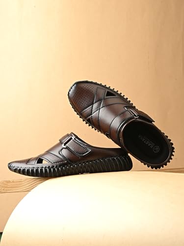 Image of KASTAVA KS 102X Comfortable Premium Synthetic Casual Sandals | Adjust Velcro Closure | Lightweight Everyday Wear Sandals for Men