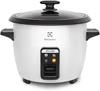 Electrolux RCB50 - Panela Elétrica vapor arroz, capacidade 1,3L, 7 xícaras manter aquecido, panela removível antiaderente, tampa vidro, 127v, por Rita Lobo, branca