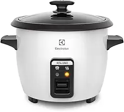 Electrolux RCB50 - Panela Elétrica vapor arroz, capacidade 1,3L, 7 xícaras manter aquecido, panela removível antiaderente, tampa vidro, 127v, por Rita Lobo, branca
