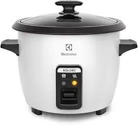 Electrolux RCB50 - Panela Elétrica vapor arroz, capacidade 1,3L, 7 xícaras manter aquecido, panela removível antiaderente, tampa vidro, 127v, por Rita Lobo, branca