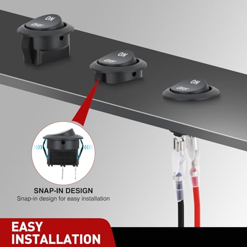 Image of Nilight 10PCS Round Rocker Switches w /Wiring Harness