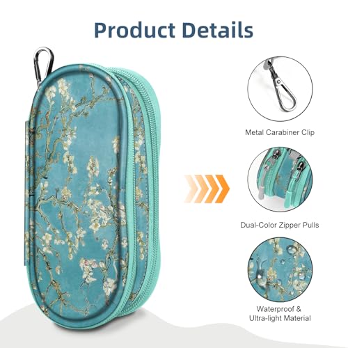 Image of FINTIE Double Sunglasses Case, Soft Portable Eyeglasses Pouch with Carabiner Clip, Dual Zipper Compartments for Men Women