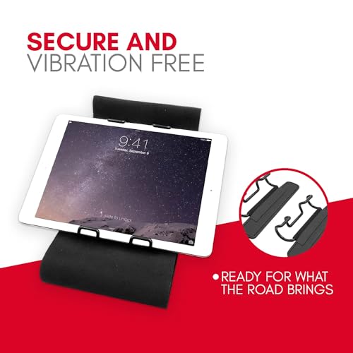 Macally Car Headrest Mount for Kids - Tablet Holder for Car Back Seat - iPad Holder for Car Backseat Rear Facing with Anti Slip Strap and Adjustable Case