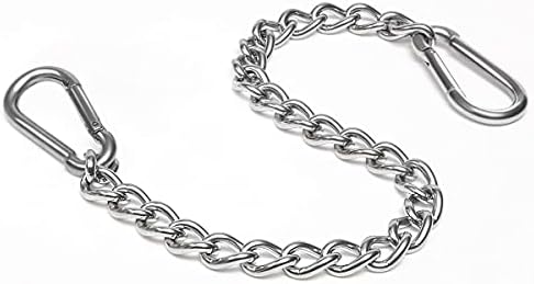 DISMBOON Hanging Chair Chain with Two Carabiners, 400KG Capacity Heavy Duty 304 Stainless Steel Extension Chain Kit for Swinging Chair Egg Chair Hanging Garden Chair Yoga Punching Bag (66 cm)