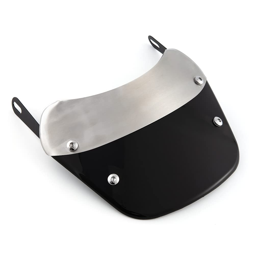 Parabrezza e deflettori moto Parabrezza universale paravento per moto con faro da 5'' - 7'' (Nero)
