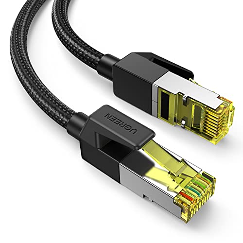 Cat 7 イーサネットケーブル 15フィート 2パック フラットナイロン編組高 Cat 7 イーサネットケーブル 15フィート 2パック フラット