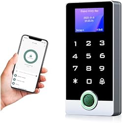 Wireless WiFi TUYA Fingerprint Access Control System with LED Screen/Voice | Code Password Stand-Alone Door Access Control Keypad, WG26/34 EM ID Card Reader Access Controller, Full Metal Weatherproof