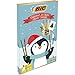 BIC Calendrier de l'Avent - 24 Produits d'Écriture, 6 Feutres Magiques/6 Crayons de Couleurs/4 Craies de Coloriage/1 Tube de Colle/1 Crayon à Papier/1 Gomme/3 Stylos-Bille, 24 Cartes, 20 Stickers