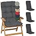 Set di 4 Beautissu Cuscini per Sedia a Sdraio Flair HL 120x50x8cm Extra Comfort per sedie reclinabili, spiaggine e poltrone - Grigio Grafite