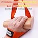 Ergonomic Arm Wrestling Handle with Wooden Grip, Wrist & Forearm Strength Training Attachment for Cable Machines (Orange)