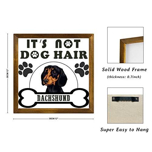 Panneau mural chien Teckel en bois 30x30 cm pour salon - 3