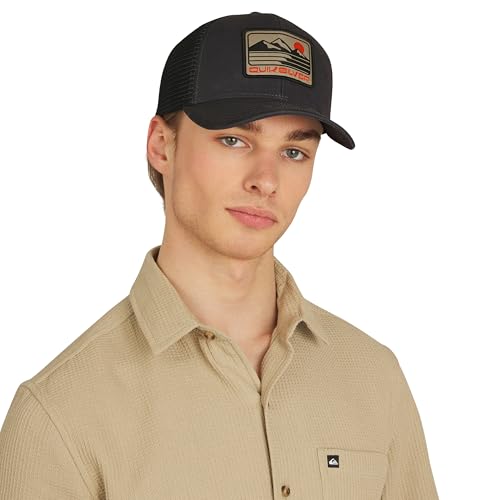 Quiksilver Mens Premium Cotton Adjustable Snap Back Logo Baseball Cap Charcoal One Size