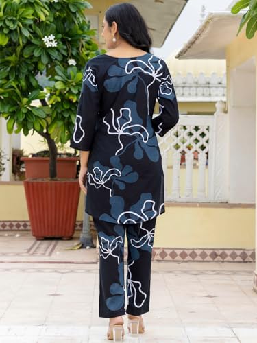 Image of feranoid Elegant V-Neck 3 /4 Sleeve Kurta & Pant Co-ord Set (S-XXL)