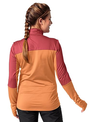 VAUDE Damen dünner Fleecepullover Livigno Halfzip II, angenehm warm, schnelltrocknend, atmungsaktiv, Sweet orange, 34 – Ansicht 4