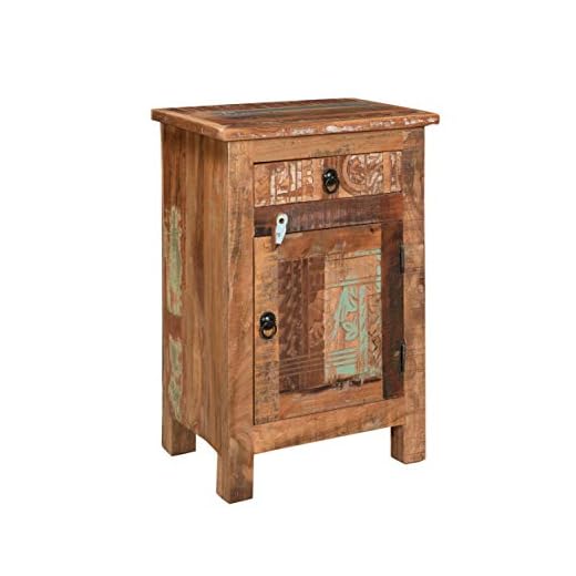 GDFStudio Distressed Wood End Table
