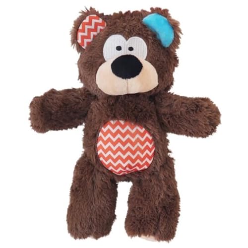 Rosewood Rope Core Bear Dog Toy - Tough Plush Toy with Durable Rope Core - Chew and Tug for Puppies and Adult Dogs - Soft Design for Interactive Play and Comfort