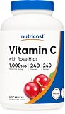 Nutricost Vitamin C with Rose Hips 1025mg, 240 Capsules, Gluten Free