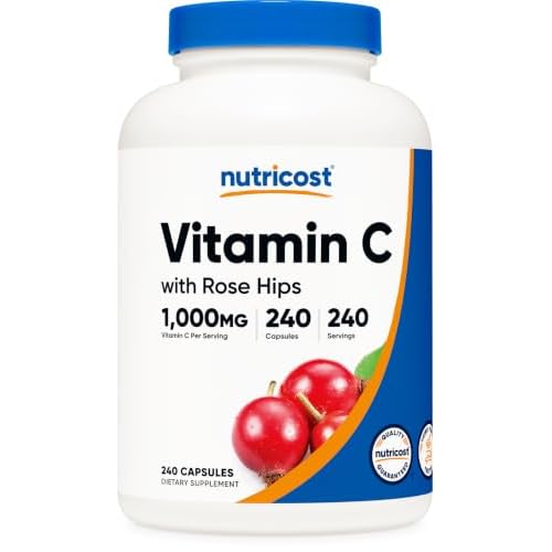 Nutricost Vitamin C with Rose Hips 1025mg, 240 Capsules, Gluten Free
