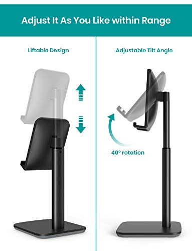 Cell Phone Stand Tablet Holder, Klearlook Adjustable Height and Angle Desk Smartphone Stand Holder (Upgrade Version Phone Stand) Compatible with Phone/Tablet Up to 10.5 Inch
