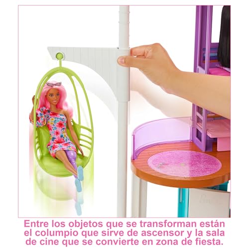 Barbie Casa Malibú Mattel HCD50 el regalo de cumpleaños ideal con muebles y 30 accesorios 4