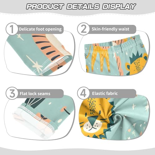 Bolaz Toddler Girls Leggings Printed Yoga Pants Leggings Yellow Pink Lion for Kids3