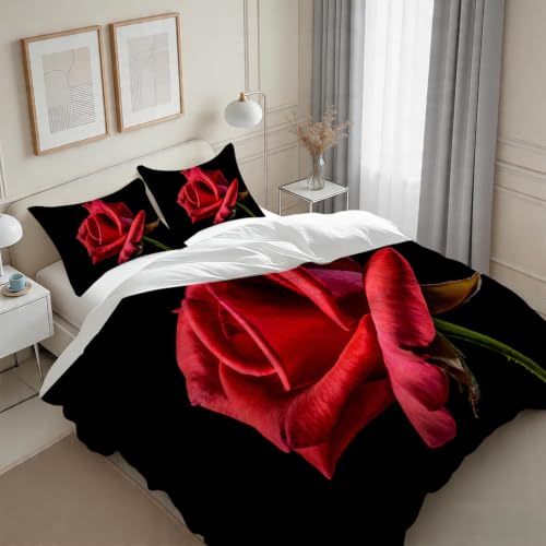 Housse de couette 160x200 couple rose rouge pour une chambre cocooning - 4