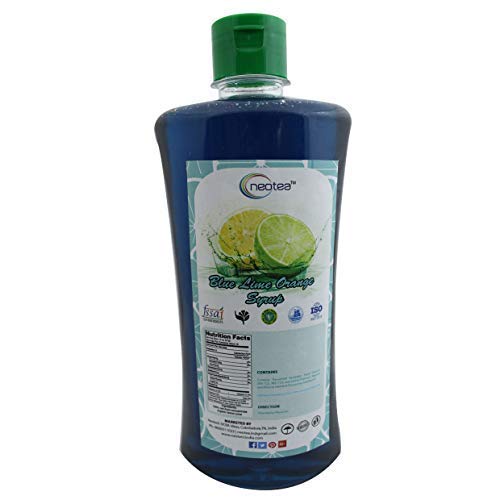 Neotea Blue Lime Orange Syrup (250ml) – Blue Curacao Mocktail Syrup, Ideal for Cocktails, Mocktails, Beverages, Juices, Smoothies, No Artificial Colors or Preservatives-image-0