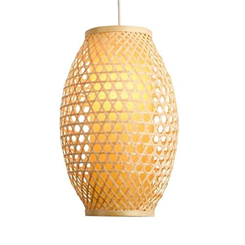 Lampe bambou style chinois long cône suspension vintage pour décor de plage