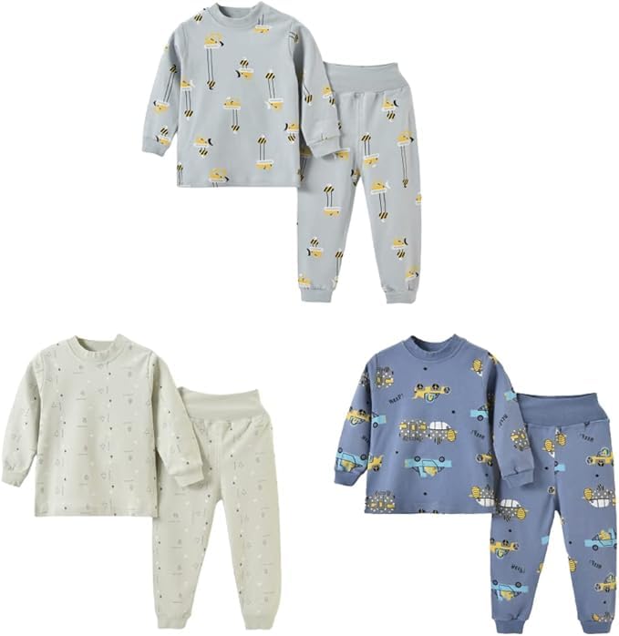 KaWaii 6-Pcs Children Outfits, Soft Combed Cotton Kids Clothes Boy & Unisex (US Age, 2-3 Years, #100)