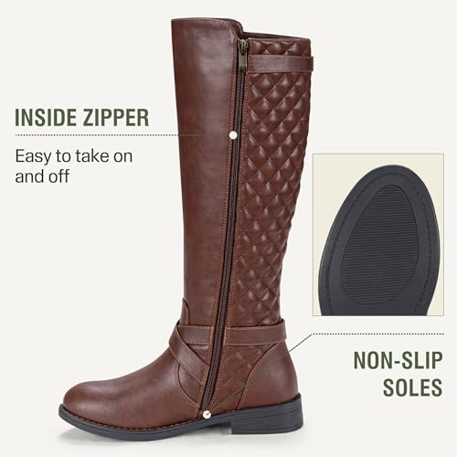 Image of Jeossy Women's 950 Knee High Riding Tall Boots, Comfortable with Metal Buckle and Zipper Boots with Wide Calf and Wide Widths
