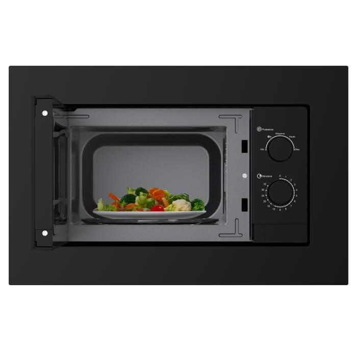 Micro-ondes encastrable - CONTINENTAL EDISON - CEMO20EBM2-1280 W - L59,5xH38,5xP35,3 cm - 20L - Noir