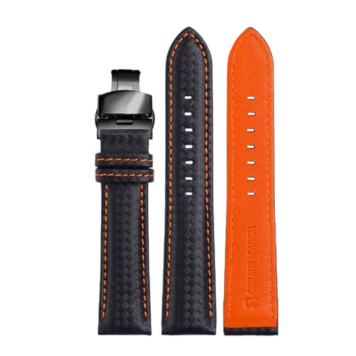 Correa de reloj de cuero para eventos formales y diario con broches dobles negros ajustables