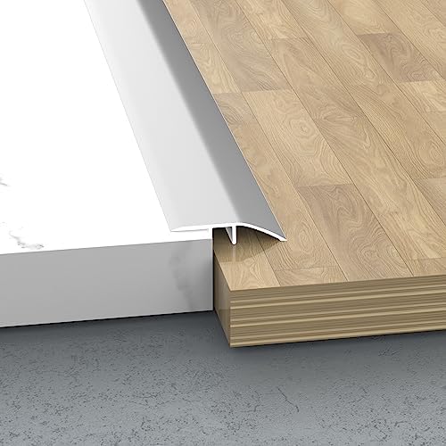 Funmaypoon Aluminum Floor Transition Strip, Metal Thresholds for Doorways, 36 inch Floor Transition Strip Wood to Tile, Floor Trim/Door Threshold Interior 1 3/4" Wide (Matte Silver)