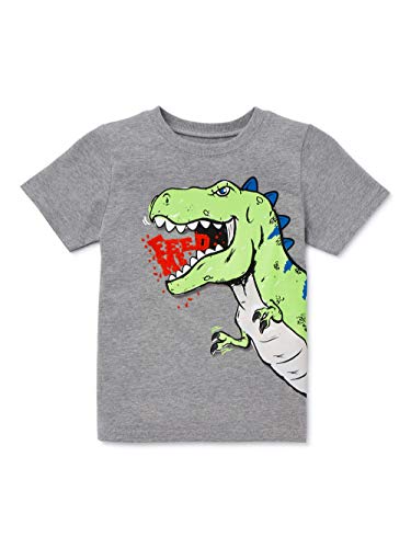 Garanimals Tyrannosaurus Toddler Boy Short Sleeve Graphic Tee T-Rex Feed Me Size 3-T Gray