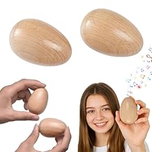 【Favorable Size】The wooden eggs measures approx 6*4 cm/ 2.36*1.57 inches, compact and lightweight, and the right size makes it portable and is easy to hold well in your hand. 【Material】Our wooden eggs are made of natural solid wood, which is safe and...