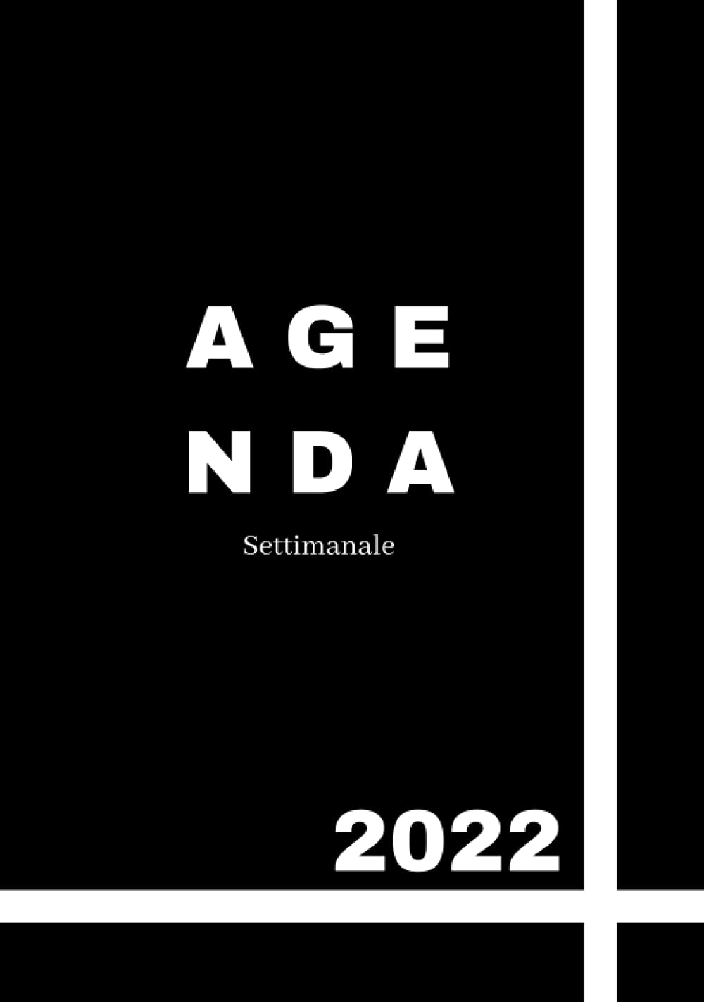 Agenda Settimanale 2022: Con pagine planning settimanale, mensile, con priorità e cose da fare. Formato grande nero. 105 pagine