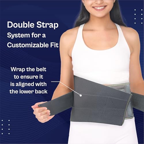 Image of TATA 1MG Lumbar Sacral Belt For Back Sprains, Strains, & Muscle Spasms, Unisex With 5 Flexible Splints for Lower Back Support, XL,Pack Of 1