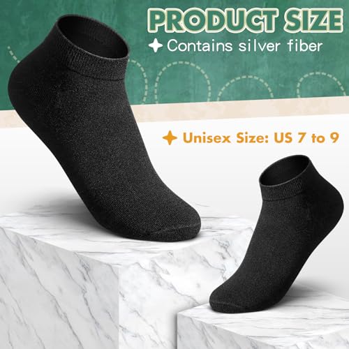 Silver Grounding Socks - Unisex Silver Infused Anti Odor & Sweat Wicking Socks for Men & Women, 7-9, Black2