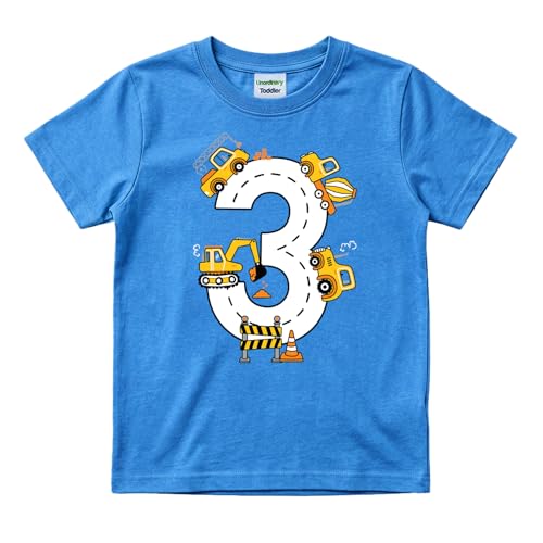 Birthday boy Shirt Toddler Construction Shirts Boys 2t 3t 4 Year Old Excavator Theme Party t-Shirt 5 Kids 6th Outdoor Play (US Age 4 Years French Blue - 3rd)